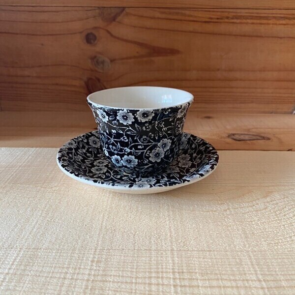 日本初売バーレイ ティーカップ　ブラックキャリコ 食器