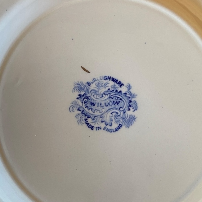 バーレイ ブルーウィロー 17.5cmプレート 金彩仕上げ 1930s